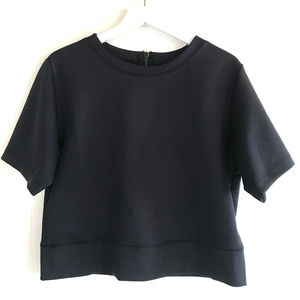 Carbon38 Black Short Sleeve Top Full Back Zipper